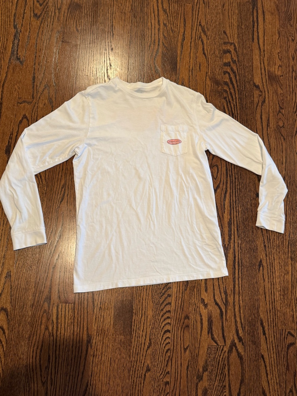 Boys Vineyard Vines long sleeve white tee shirt pink whale size XL 18